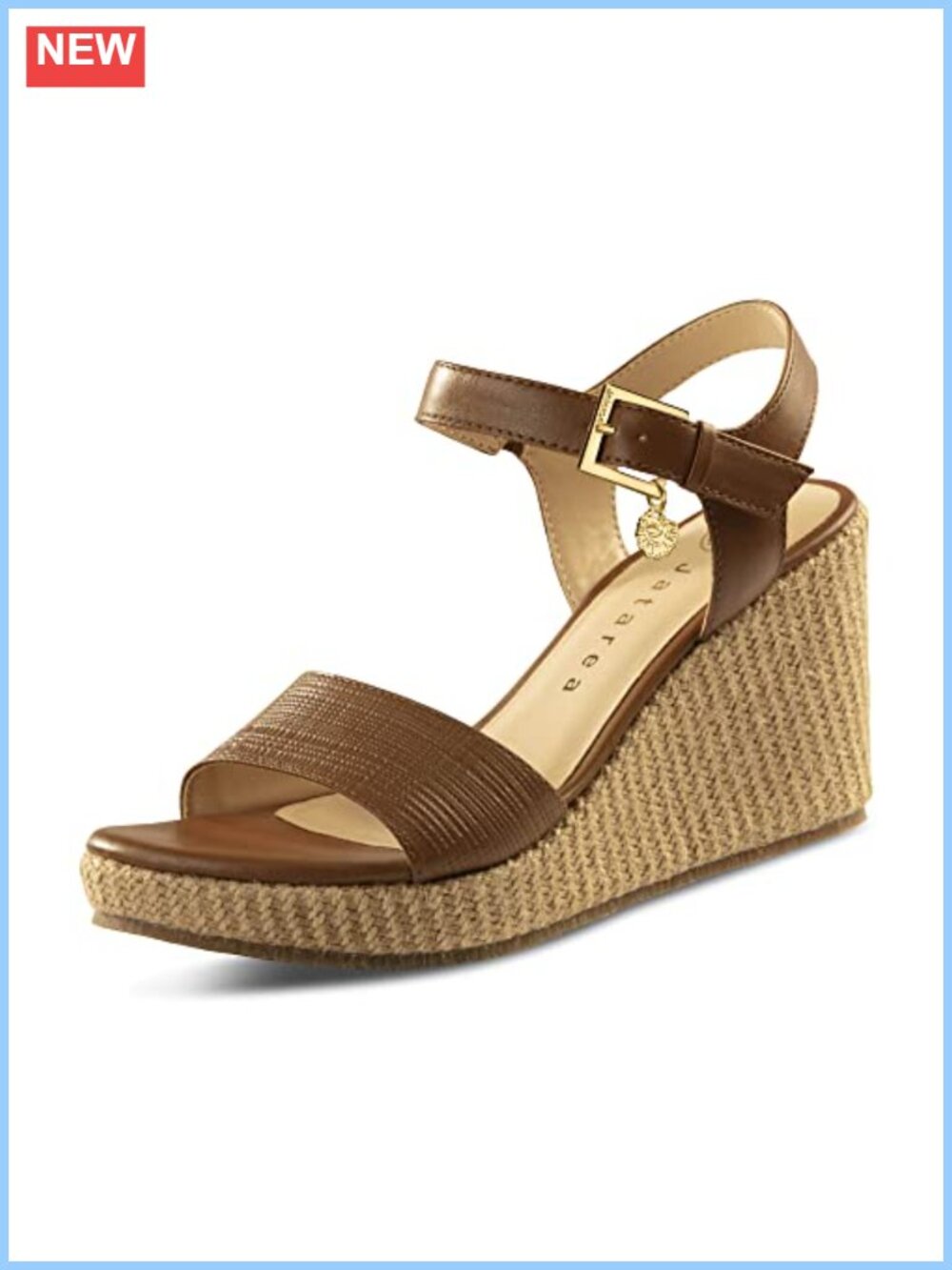 Leather Wedge Sandals Women Ankle Strap Comfort Summer Espadrilles